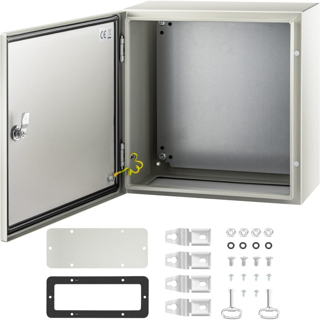 NEMA Steel Enclosure, 16 X 16 X 8'' NEMA 4X Steel Electrical Box, IP66 Waterproof & Dustproof, Outdoor/Indoor Electrical Junction Box, With Mounting Plate