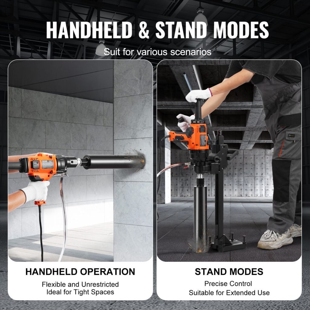 Core Drill Machine 0.8-6.3in Dia 2000W Handheld And Stand Core Drill Rig