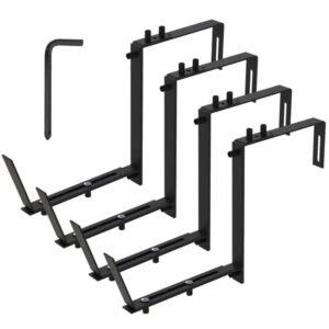 4Pcs Adjustable Planter Box Brackets Flower Box Holders Window Boxes Planters Hooks No Drill Railing Planter Mounts For Windowsills Garden Fences Balcony - Image 1