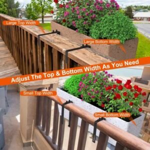 Adjustable Heavy-Duty Iron Planter Bracket - 6.1-11.6' Extendable Tray & 2.36-6.9' Two-Level Adjustable Hook - Image 5