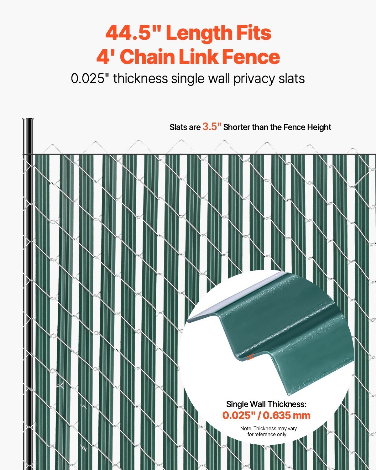 Chain Link Fence Privacy Slats Single-Wall For 4' High Fence Bottom Lock Green - Image 3
