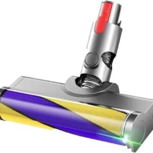 Electric Floor Brush Bristle Soft Fleece Roller Brush For Dyson V7 V8 V10 V11 V7 V11XB Vacuum Cleaner Models, Yellow And Blue Soft Fleece (Green Light) - Image 5