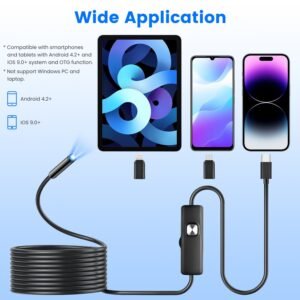 1Set Endoscope Camera 1920P HD IP67 Waterproof Inspection Borescope Tool With Light And 8 & 1 Dual Lens 16.4ft Semi Rigid Snake Cable Stepless Brightness APP Control For IOS And Android - Image 6
