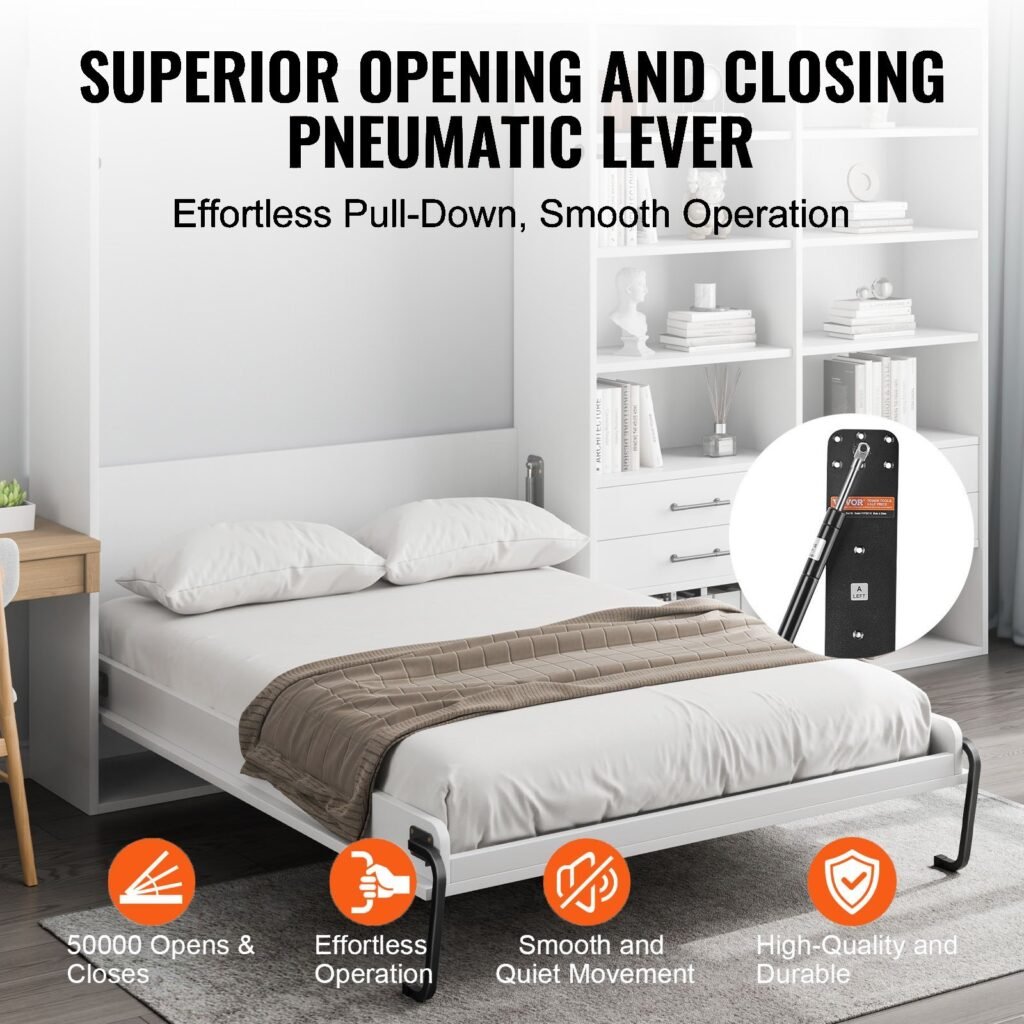 Murphy Bed Kit Full Size Vertical Deluxe DIY Wall Bed Hardware Folding