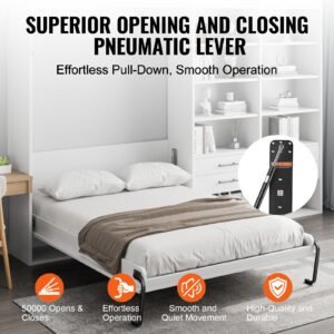 Murphy Bed Kit Full Size Vertical Deluxe DIY Wall Bed Hardware Folding - Image 2