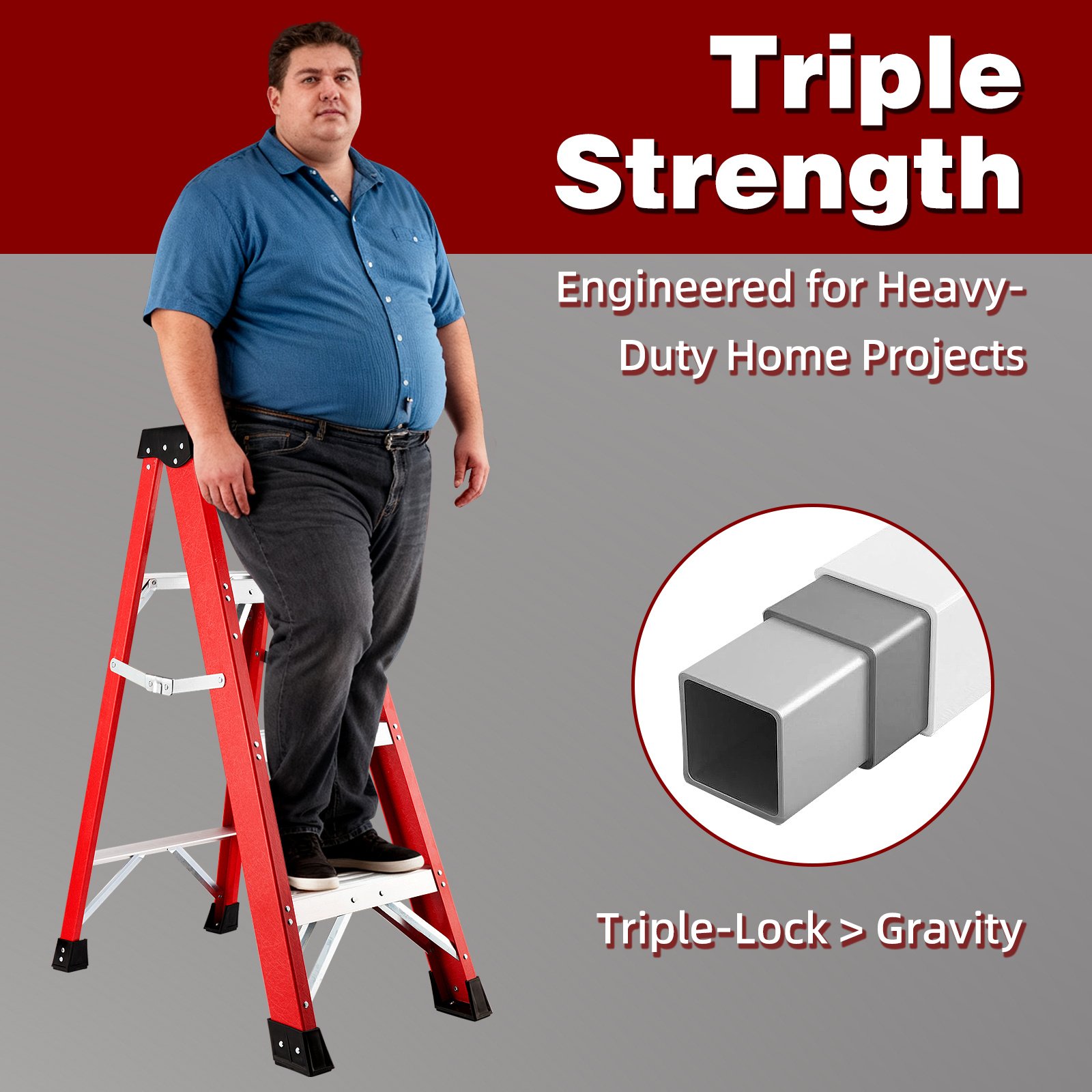 Fiberglass Insulating Ladder, Folding Step Ladder For Safe Electrical Work - Image 3
