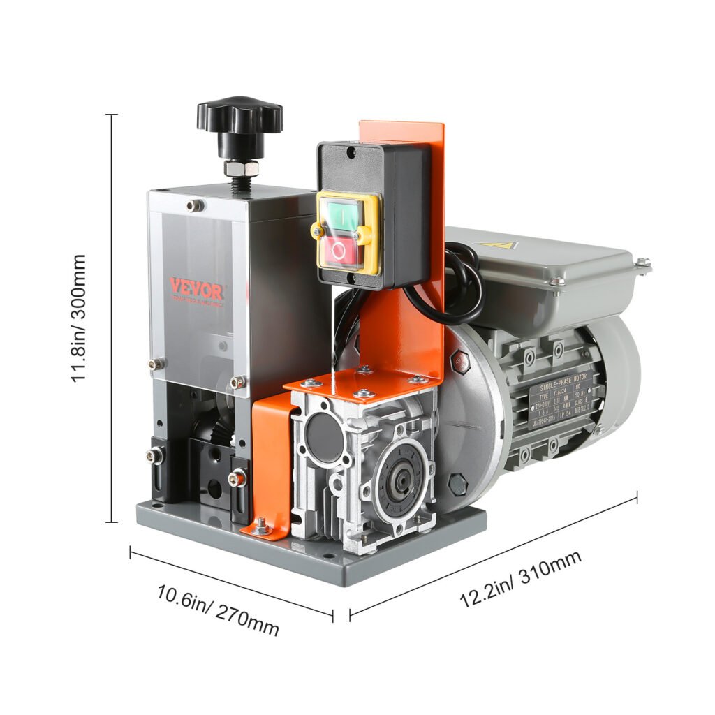 VEVOR Automatic Wire Stripping Machine, Electric Motorized Cable Stripper, 180 W, 60 Ft Min Wire Peeler With Visible Stripping Depth Reference, For Scrap Copper Recycling