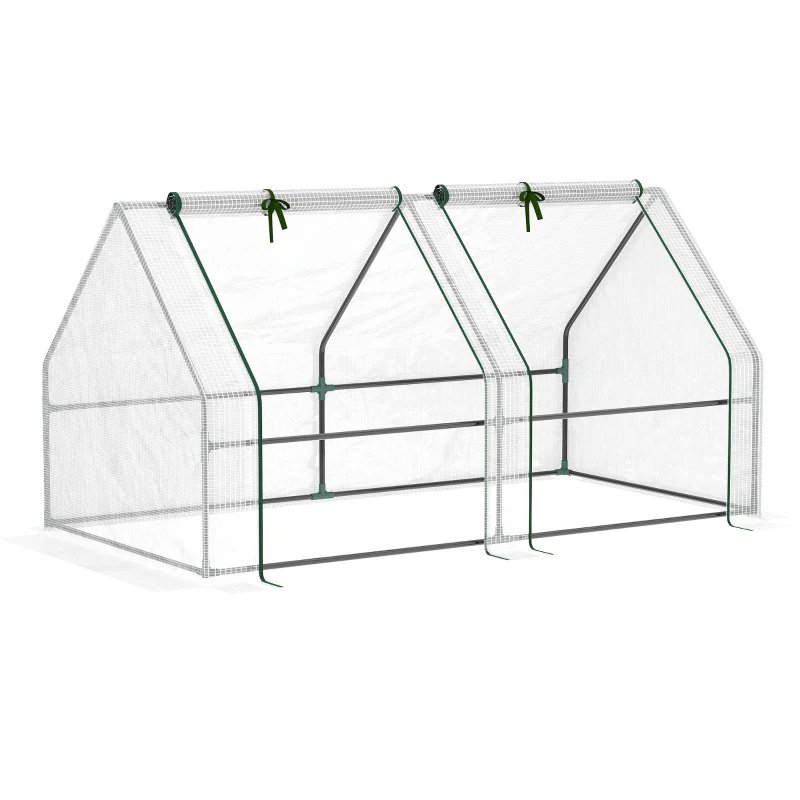 Portable Mini Greenhouse, Outdoor Garden With Large Zipper Doors And Water UV PE Cover