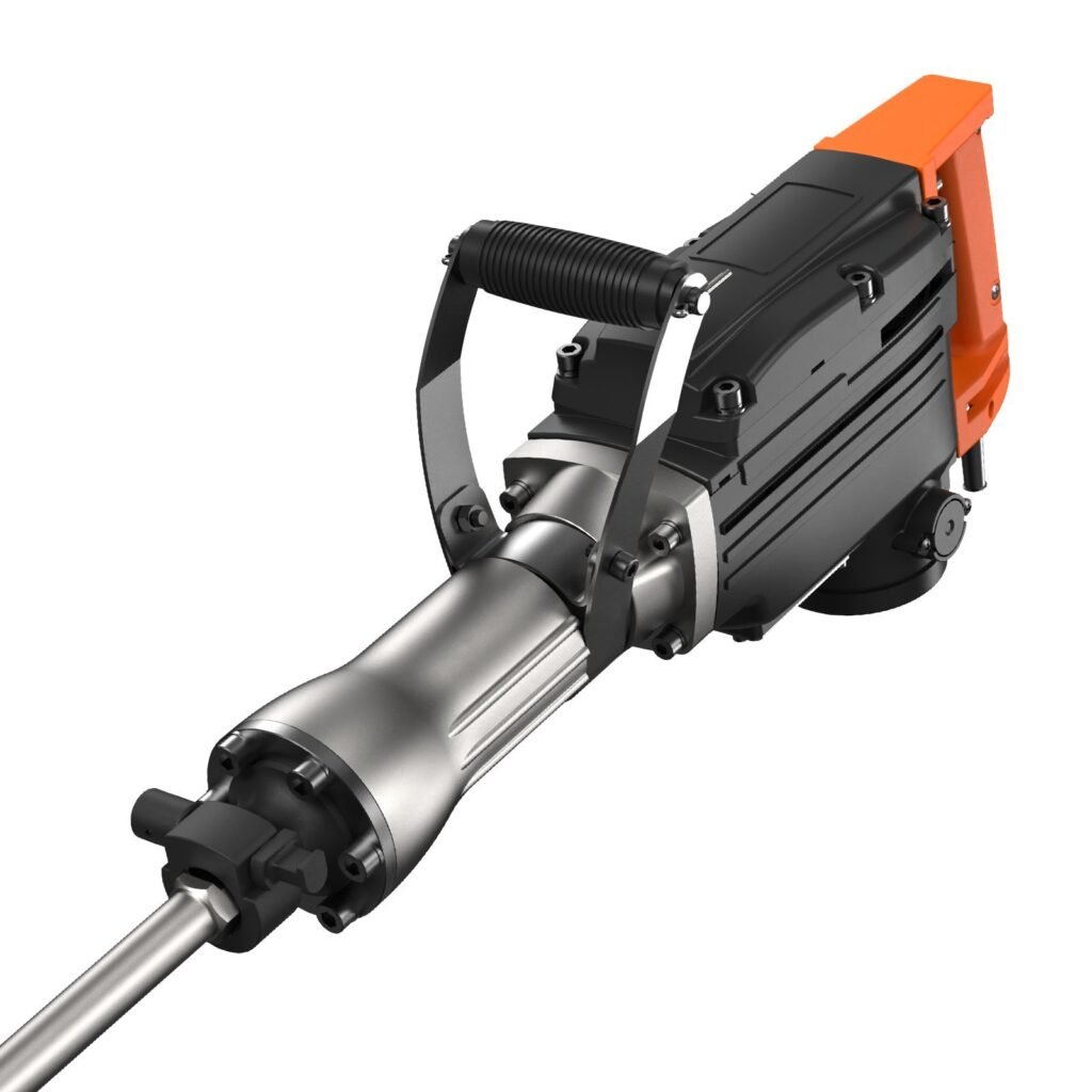 Demolition Jack Hammer, 2200W Electric Jackhammer Heavy Duty, 1350 BPM Concrete Breaker, 2pcs Chisels Bit Chipping With Case, Black