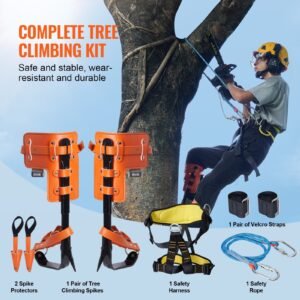 Tree Climbing Spikes Set Climbing Spurs Alloy Steel Safety Rope Hareness - Image 2