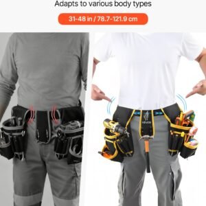 Tool Belt, Magnetic Tool Pouch For Men, 28 Pockets Heavy Duty Adjustable Utility Belt Detachable Work Bag For Electrician, Carpenter, Construction, Work Apron Organizer, Waist Adjust 31 To 48in - Image 4