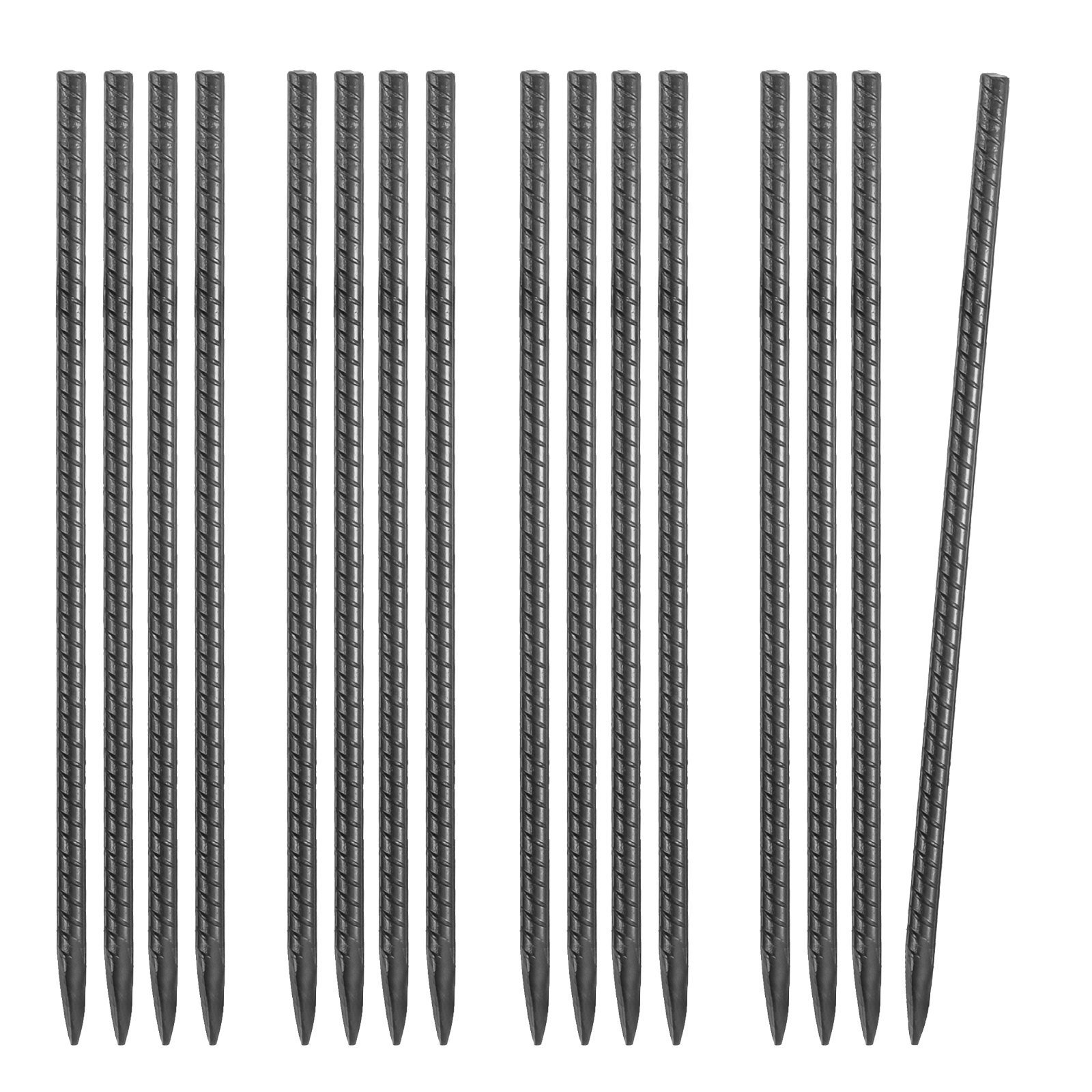 16-Inch 16 Pack Rebar Stakes Heavy Duty Straight Galvanized Steel Ground Anchors - Image 1