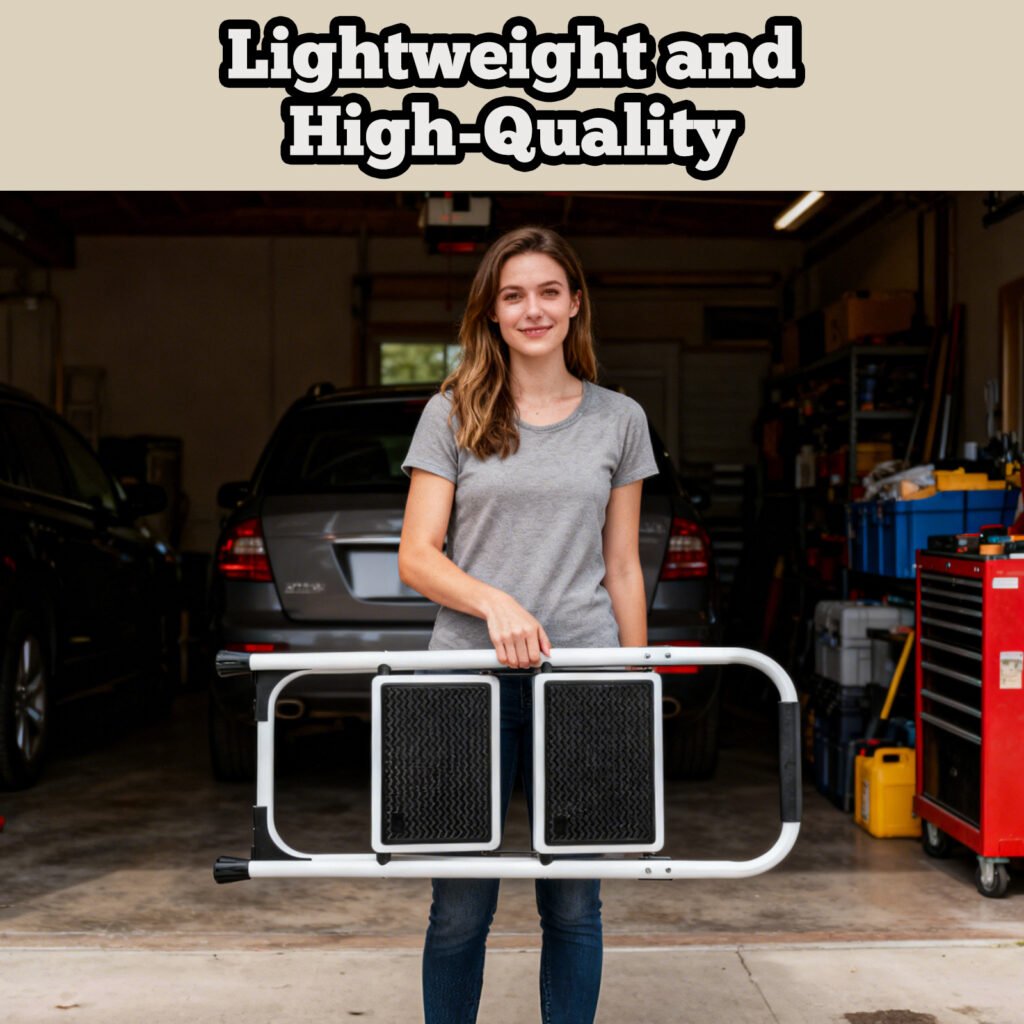 2 Step Folding Ladder Stool In White - Compact Design For Home Use