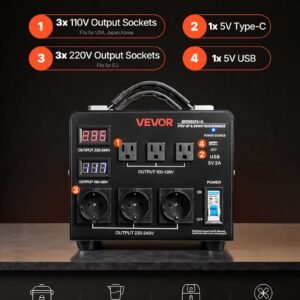 Voltage Converter Transformer 6000VA Step Up/Down 110 To 220V/220 To 110V - Image 2