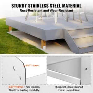 8'x 8' Post Base, 4Pcs Stainless Steel Adjustable Post Anchor Bracket(Internal 7.8 X 7.3'), Adjustable Post Base For Pavilion Deck Porch Handrail Railing Support Decorative Anchor Plate - Image 2