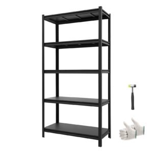 Storage Shelves, 5-Tier Adjustable, 3000 Lbs Capacity, Heavy Duty Garage Storage Shelving Unit, Metal Utility Rack Shelf, For Garage Warehouse Basement Kitchen, 36.42" W X 16.42" D X 71.38" H - Image 1