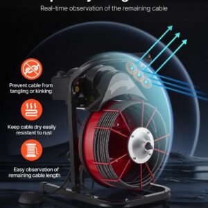 Drain Cleaner Machine 75 FT X 1/2 Inch, Sewer Snake Auger Manual Feed With 4 Cutters & Air-activated Foot Switch For 2" To 6" Pipes - Image 4