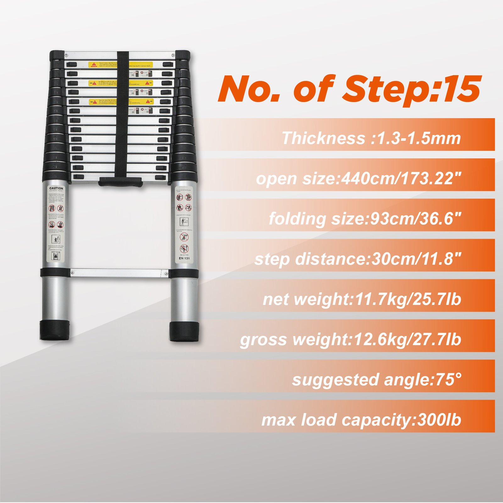 Aluminum Telescoping Ladder For Outdoor Work - Image 4