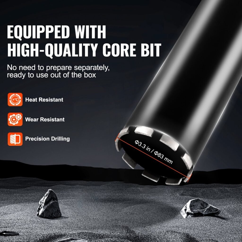 Core Drill Machine 0.8-6.3in Dia 2000W Handheld And Stand Core Drill Rig