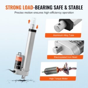 12V Linear Actuator - 6 Inch Stroke, High Load Capacity 330lbs With Mounting Bracket And IP54 Protection - Image 2