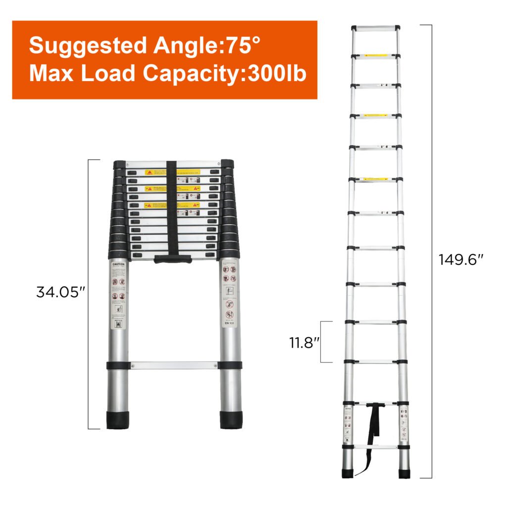 Aluminum Telescoping Ladder For Outdoor Work