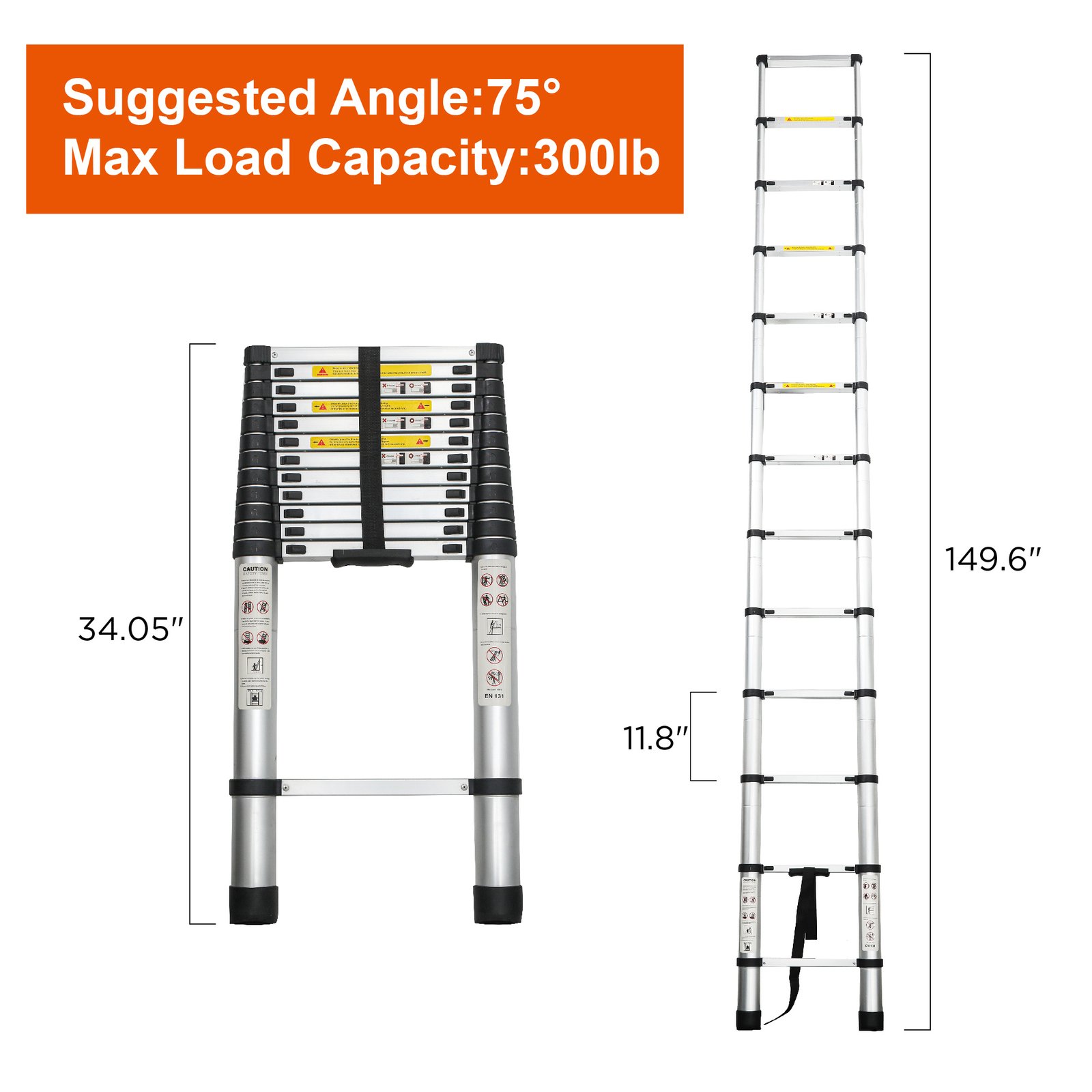 Aluminum Telescoping Ladder For Outdoor Work - Image 6
