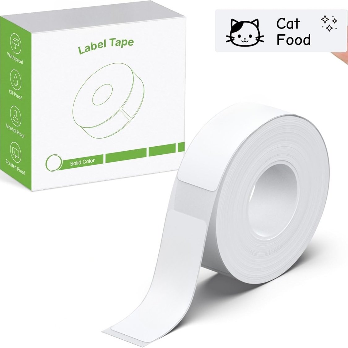 Genuine Label Maker Tape Standard Laminated Thermal Label Tape Replacement, For Home Office Labels Roll White - Image 1