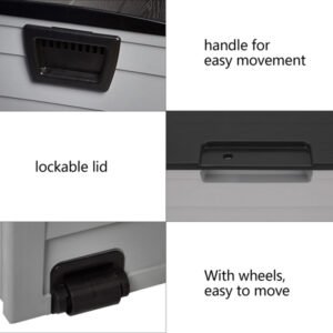 75gal 130lb Black Lid Plastic Patio Storage Box - Image 8