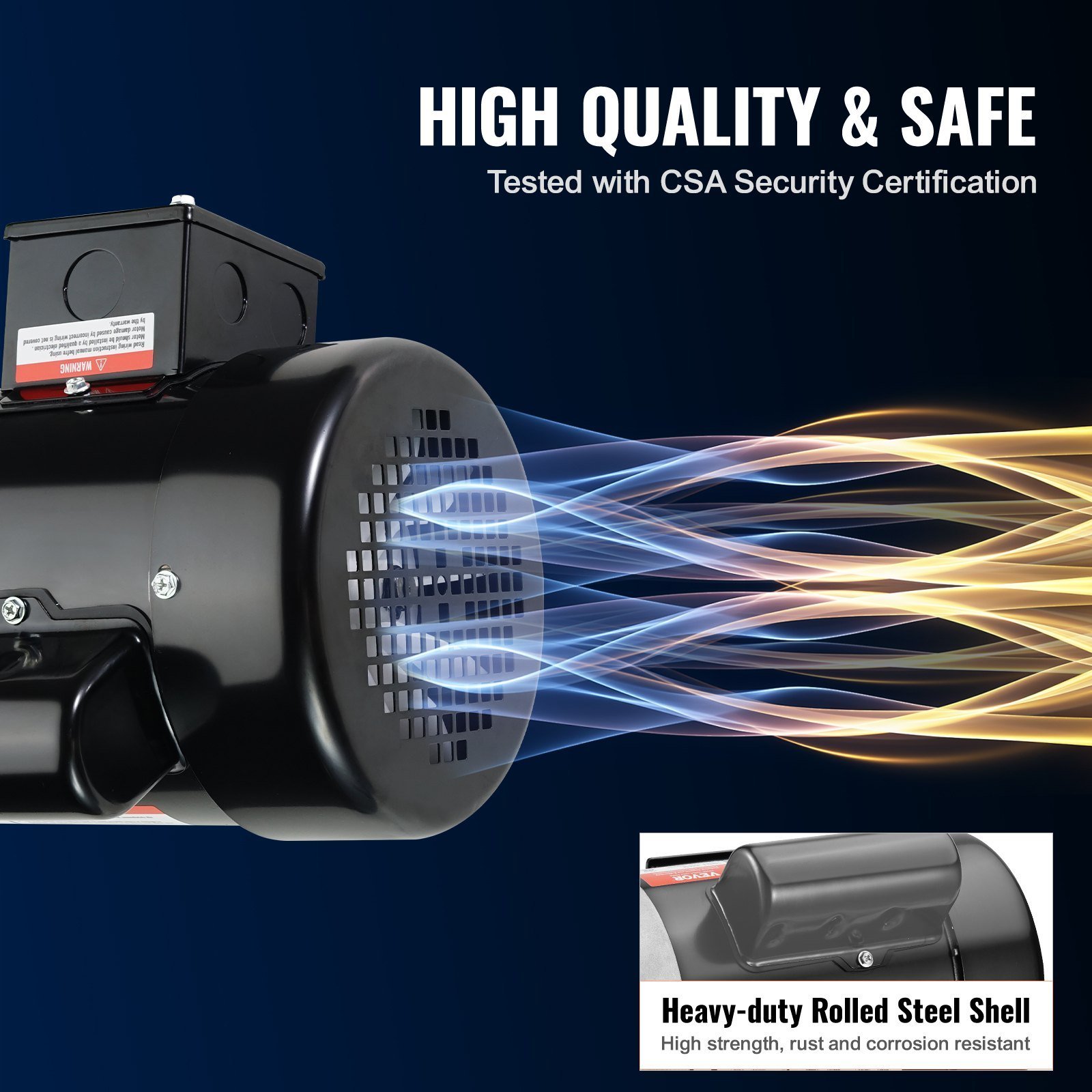 1HP Electric Motor 3450 Rpm, AC 115V/230V, 56C Frame, Air Compressor Motor Single Phase, 5/8' Keyed Shaft, CW/CCW Rotation For Agricultural Machinery And General Equipment - Image 2