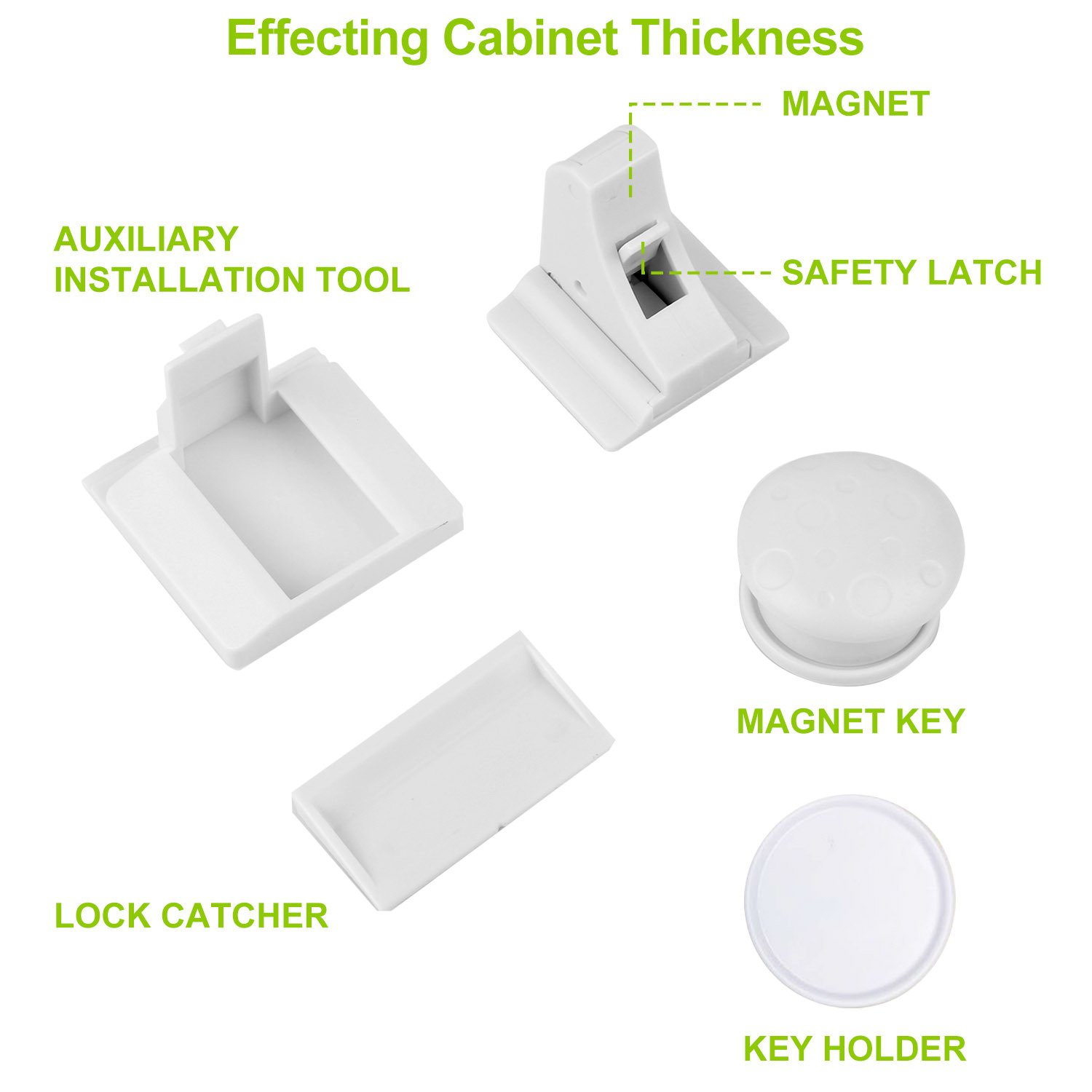 4Pcs Magnetic Cabinet Locks Child Safety Drawer Locks Adhesive Baby Proof Cabinets Latches Kit - Image 2