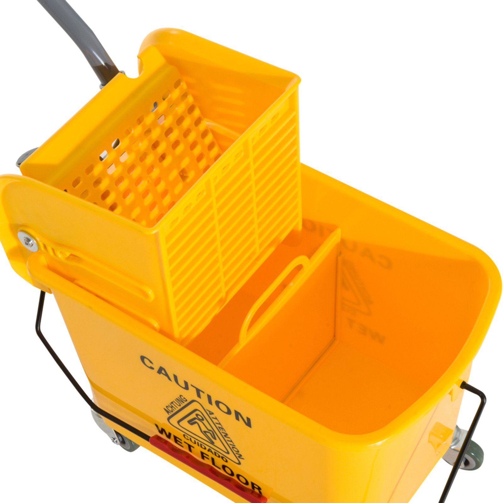 Compact Mop Bucket with Wringer, Mop Bucket on Wheels, 21 Quart, Separate Dirty and Clean Water, Yellow - Image 5