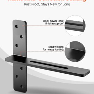 2 Pcs Shelf Brackets 14 Inch / 355.6 Mm Heavy Duty Floating Shelf Brackets - Image 5