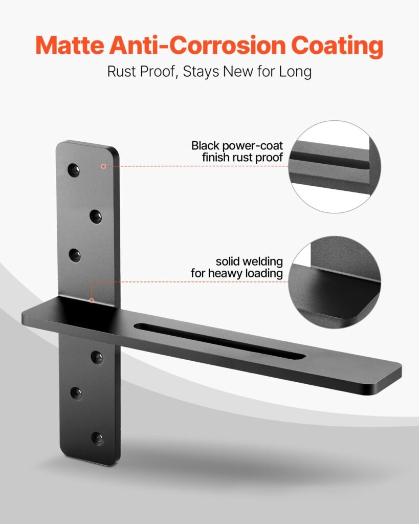2 Pcs Shelf Brackets 14 Inch / 355.6 Mm Heavy Duty Floating Shelf Brackets