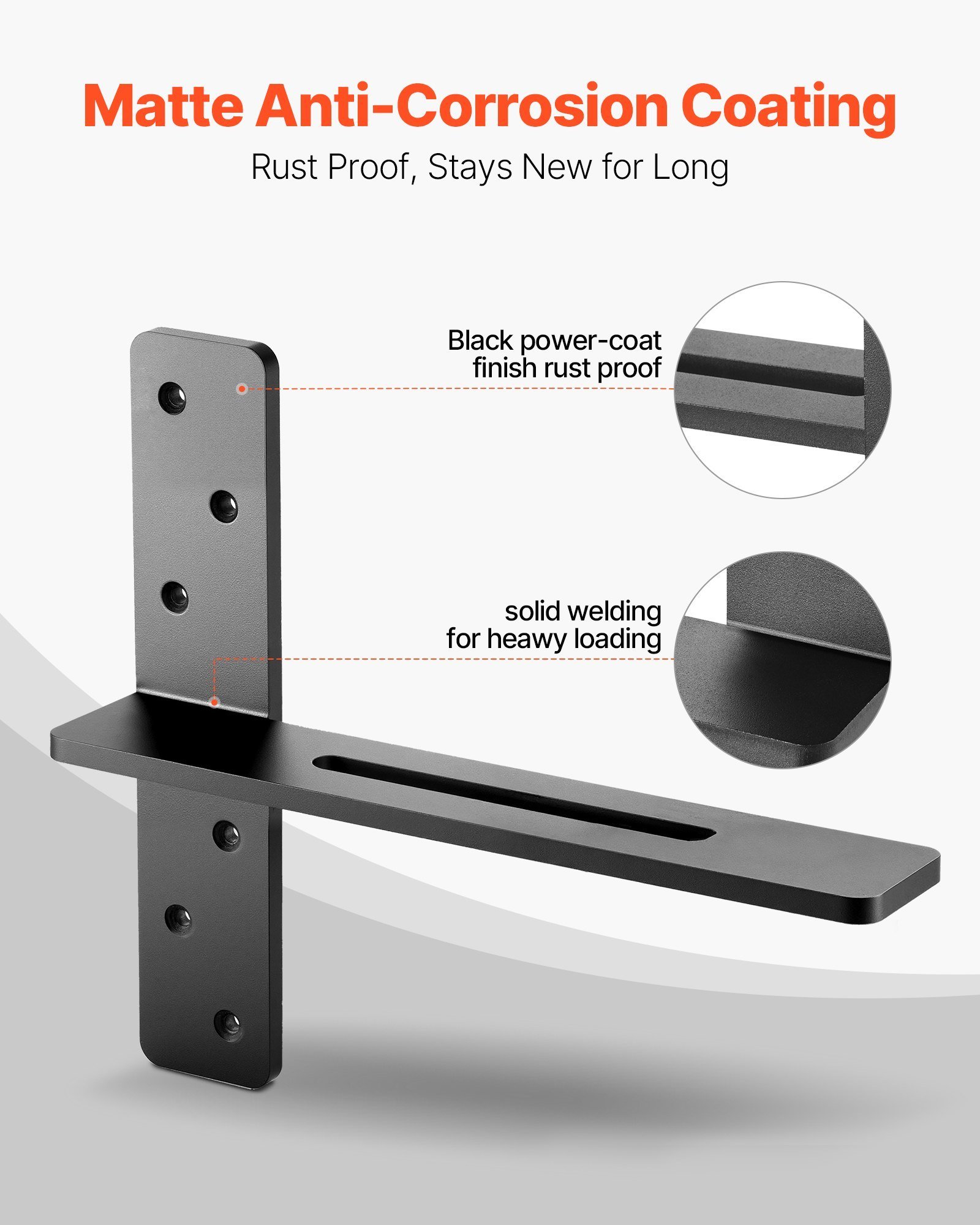 2 Pcs Shelf Brackets 14 Inch / 355.6 Mm Heavy Duty Floating Shelf Brackets - Image 5