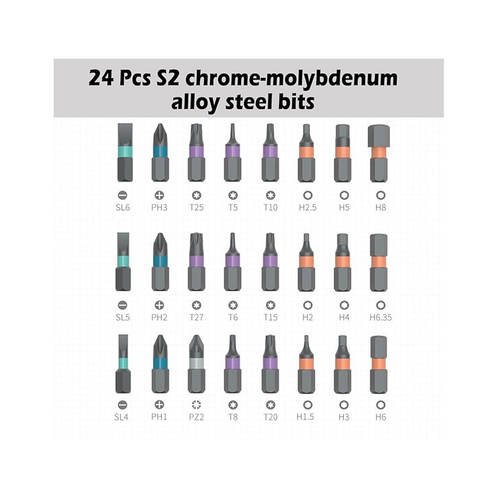 24 In 1 DlY Screwdriver Set, 1 Set Switchable Multiple Screwdriver Shapes, Compact And Portable Ratchet Screwdriver Set Home Repair Tool Kit