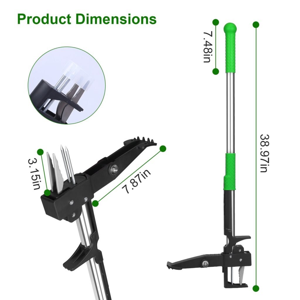 1Pc Aluminum Weed Puller Stand Up Weeder Without Bending Kneeling Manual Weed Remover Tool With 4 Claws For Lawn Yard Garden Patio