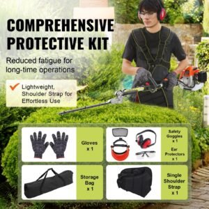 15.7-inch 26CC 2 Cycle Gas Hedge Trimmer, Gas Powered Pole Hedge Trimmer With Dual Sided Dual Action Blade, 270° Adjustable Trimmer Head, Suitable For Trimming Shrubs, Bushes - Image 2