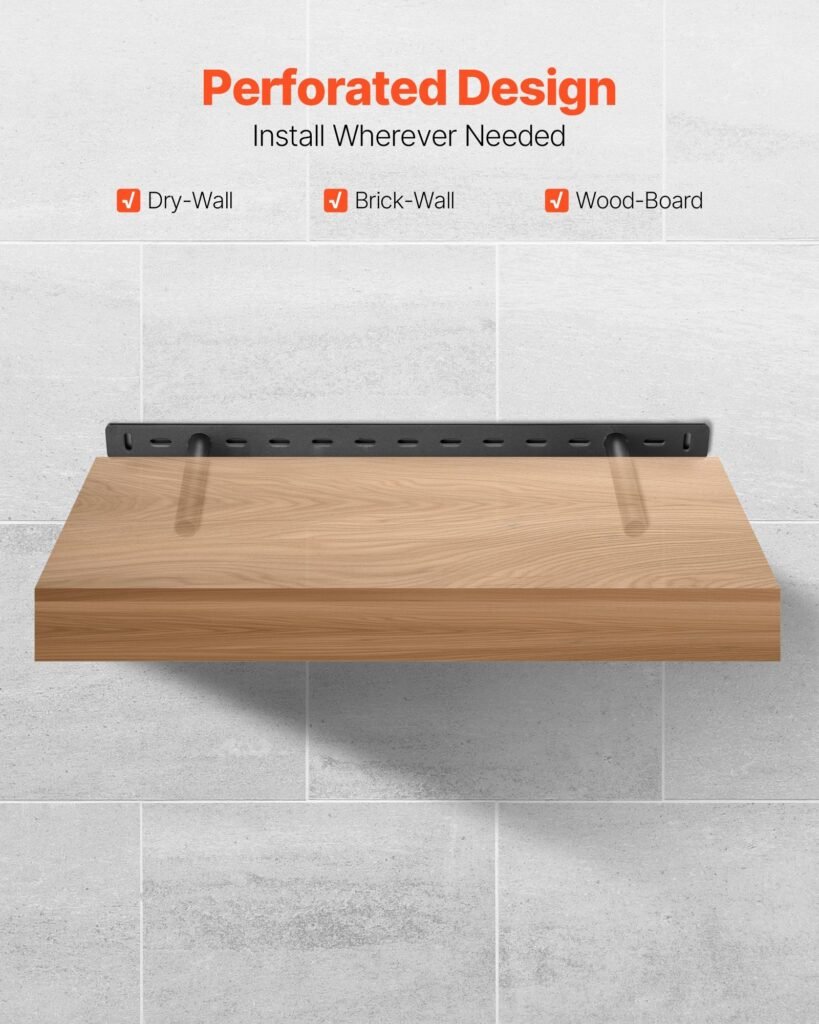 2 Pcs Shelf Bracket 22 Inch / 558.4 Mm Heavy Duty Floating Shelf Brackets