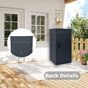 Package Delivery Box for Outside,  Cold-Rolled Steel Delivery Box for Packages & Mails, Anti-Theft Lockable Large Mailbox for Porch, House, Curbside, Black - Image 6