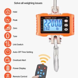 Digital Crane Scale Industrial Hanging Scale 2200 Lbs/1000 Kg Heavy Duty Scale - Image 4