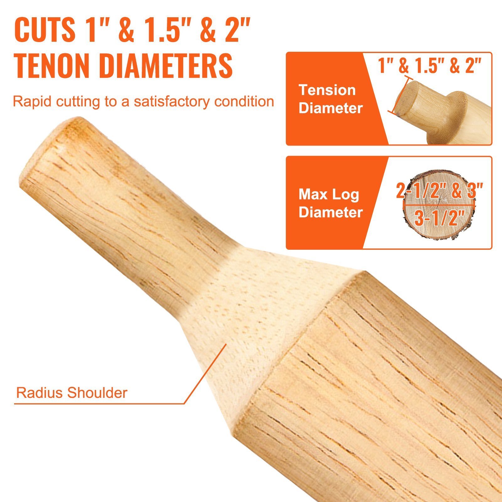 Tenon Cutter, 1'/25.4mm & 1.5'/38mm & 2'/50.8mm, With Dual Straight Blades & Button Screws Home Master Kit, Premium Aluminum & Steel Log Furniture Cutter, Commercial Starter’s Tool For Home DIY - Image 5