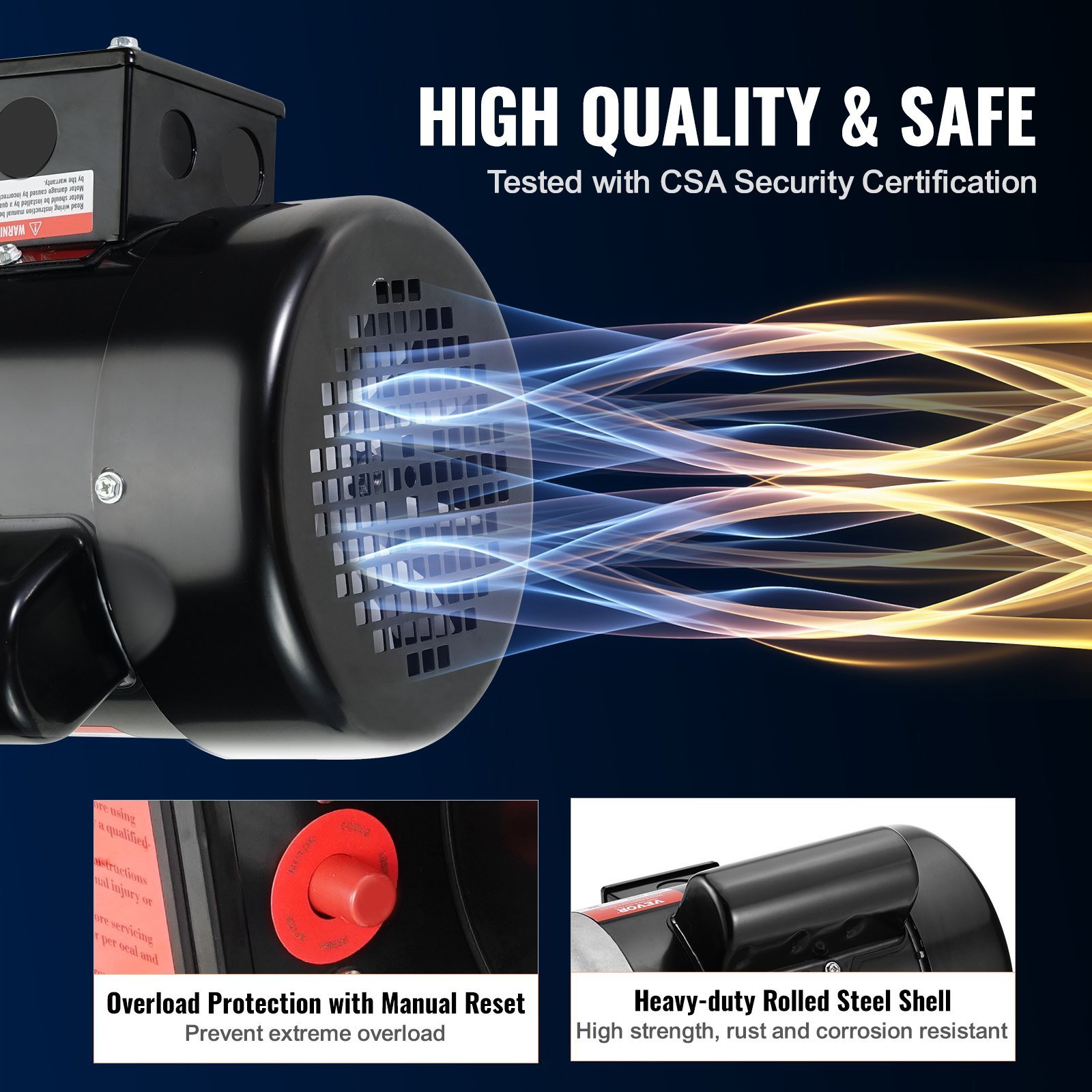0.75HP Electric Motor 1725rpm, AC 115V/230V, 56 Frame, Air Compressor Motor Single Phase, 5/8' Keyed Shaft, CW/CCW Rotation For Agricultural Machinery And General Equipment - Image 2