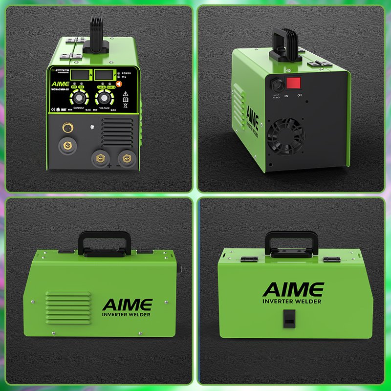 140A 3 In 1 MIG Welder, Solid Wire, MIG Lift TIG Manual Welding Equipment 10 IGBT Inverter, Synergistic Control, LED Display