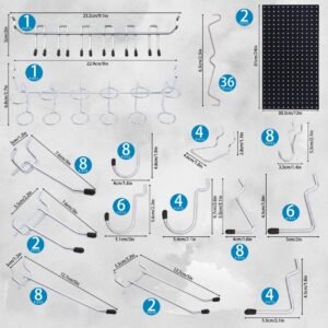 108-Piece Black Wall Management Kit, Including Pegboard And Hooks In Multiple Sizes, Ideal For Organizing Garages, Workshops, And Storage Rooms - Image 2