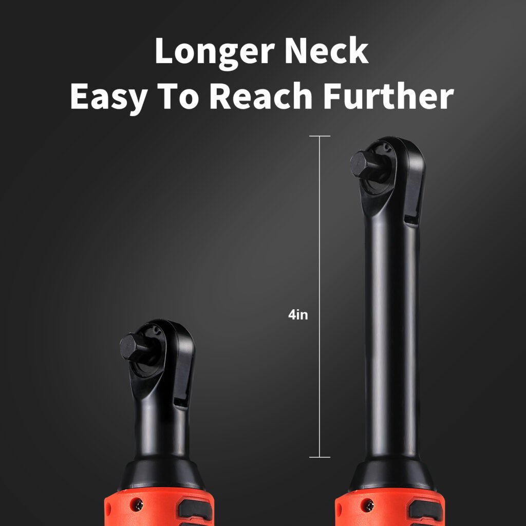 TQUAGGA 18V Extended Cordless Electric Ratchet Wrench Set, Extended Neck, Variable Speed, 18V, 18V Cordless Electric Ratchet Wrench Set, Automotive Repair Tools, Electric Tools