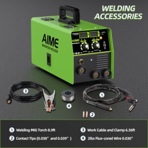140A 3 In 1 MIG Welder, Solid Wire, MIG Lift TIG Manual Welding Equipment 10 IGBT Inverter, Synergistic Control, LED Display - Image 7