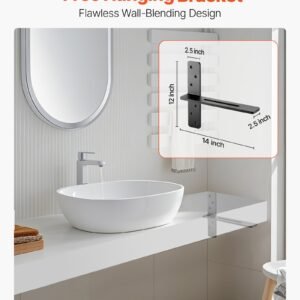 2 Pcs Shelf Brackets 14 Inch / 355.6 Mm Heavy Duty Floating Shelf Brackets - Image 4