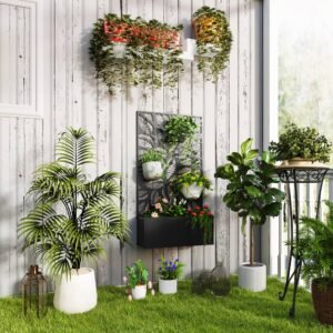 Metal Garden Bed with Trellis for Climbing Plants, Freestanding or Wall Mounted Flower Bed for Garden, Patio, Balcony - Image 5
