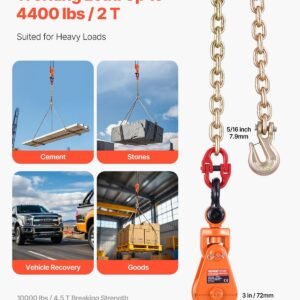 2 Ton 3' Snatch Block With Chain Flatbed Tow Truck Rollback Car Carrier Cable - Image 2