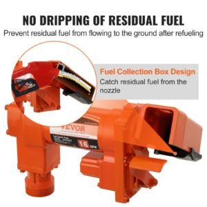 Fuel Transfer Pump, 12V DC 16 GPM 1/4 HP, Gasoline Extractor Pump With Automatic Nozzle, Discharge Hose & Suction Pipe For Gasoline, Diesel, Kerosene, Ethanol & Methanol Blends, And Biodiesel - Image 5